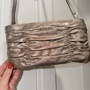 NEW Michael Kors Shimmering Silver Clutch
